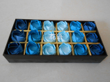 18朵川崎玫瑰花成品礼盒蓝色妖姬18朵折纸玫瑰礼品盒扁盒现货开盖