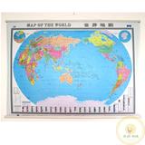 世界地图挂图 1.5米X1.1米 （中英文）2015新版 (高档挂绳) 办公专用 无拼接 高清彩印 正版保证