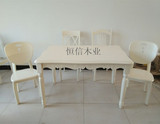 欧式整装成人桌雕花实木餐椅白色组合现代简约餐桌椅厂家直销