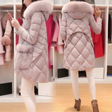 2015冬季奢华大毛领羽绒服女韩版新款修身加厚时尚中长款羽绒衣女