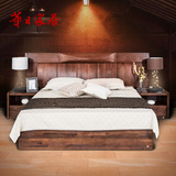 华日家居现代中式楠木双人床 实木床实木大床婚床 时尚卧室家具N6