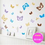 墙贴画 创意彩色蝴蝶随意墙纸 衣柜玻璃门窗卫生间防水装饰壁贴纸