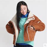 2015 女冬韩版学生潮冬装小棉袄鹿皮绒羊羔毛外套 短款小棉衣女