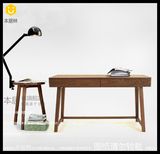 本居林北欧简约实木书桌办公桌胡桃木色实木书桌定做实木书桌定制