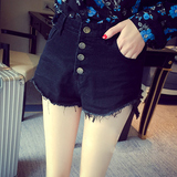 韩国夏季新款个性直筒百搭潮时尚牛仔短裤修身显瘦高腰流苏热裤女