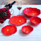 陶瓷餐具套装 西式花卉造型盘子 碗 果盘 喜庆品牌出口陶瓷余单盆