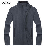 AFQ品牌男装开衫立领羊毛衫2016春装 休闲针织衫外套大码加厚毛衣