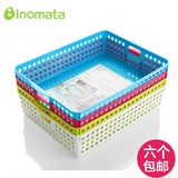 日本进口塑料收纳篮桌面收纳盒办公用品A4纸收纳框文件票据整理盒