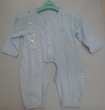 母婴坊专柜正品超柔素色单面长袖开档哈衣M2128