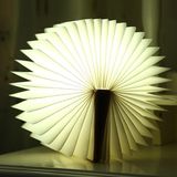 A创意变色LED书本灯 皮质便携式翻页折纸书灯 USB充电装饰折叠台