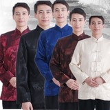 中国风秋冬男士立领唐装长袖上衣中老年民族传统外套满龙中式