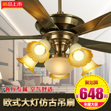 天雅星风56寸铁叶风扇灯客厅吊扇灯现代欧式时尚带灯电风扇灯