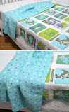 韩式新款全棉斜纹卡通儿童被 单人空调夏凉被 绗缝床盖 婴儿抱被