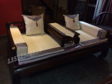 棉麻料罗汉床五件套单双人床垫红木中式古典家具坐垫棕垫海绵垫