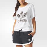 阿迪达斯三叶草女子短袖Adidas 16新款圆领运动T恤 AJ8359 AJ8366