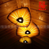 促销批发木皮灯 东南亚风格创意木皮吊灯 木艺灯餐厅卧室工程吊灯