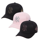 韩国MLB正品洋基队NY粉色帽棒球帽男女调节款情侣帽鸭舌帽