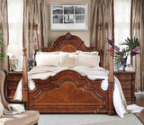 可定制美式乡村实木布艺床美式实木雕刻欧式仿古简美1.8米双人床
