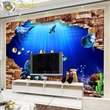 视觉高清海底鱼电视沙发背景大型墙纸壁纸 壁画客厅卧室餐厅