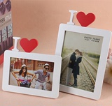 韩式木质 6寸 7寸相框摆台组合简约创意 爱心情侣照片相架 包邮