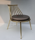 创意欧式休闲椅不锈钢镀香槟金单人沙发售楼部洽谈扶手椅子设计师