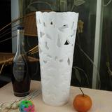 欧式家居装饰工艺品陶瓷客厅玄关摆件镂空白色简约餐桌插花瓶花器