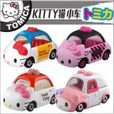 正版TOMY多美卡Hello Kitty 凯蒂猫公仔 KT猫卡通合金车玩具模型