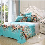 全棉纯棉单人双人床单单件爱丽丝蓝浪漫被罩枕套1.5*2.3米床包邮