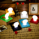 韩版创意小夜灯节能卡片灯插座灯LED床头灯可爱表情装饰小台灯
