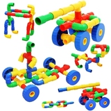 包邮儿童塑料拼插组装积木雪花轮管子弹头益智幼儿园玩具礼物