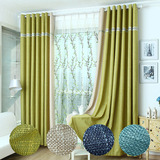 高档现代简约纯色加厚亚麻棉麻窗帘遮光布定制成品地中海卧室客厅