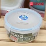 韩国进口Daiso食品 保鲜盒 圆形 密封盒 塑料 盒冷藏绿色环保组合