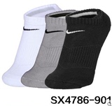 耐克袜子NIKE 中性男女运动袜中/短筒薄厚袜子3双装网球袜 SX4786