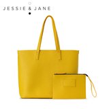 JESSIE&JANE及简2015经典随意双色购物袋1009女单肩手提包