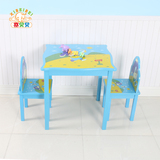 儿童实木1桌2椅学习方桌幼儿吃饭桌游戏桌组合小孩写字课桌椅套装