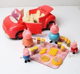 新品佩佩猪家庭小汽车 粉红猪小妹 儿童塑料过家家摆件玩具模型