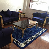 新中式蓝色地中海地毯客厅茶几沙发地毯卧室床边手工腈纶地毯定制