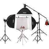 神牛SL60W太阳灯LED摄影摄像灯视频灯光 摄影棚三灯拍摄套装