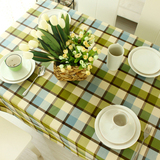 纯棉桌布布艺欧式绿色田园风格子台布餐桌布茶几布可定做制盖布