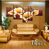 客厅装饰画沙发背景墙画卧室床头壁挂画浮雕效果手绘油画百年好合
