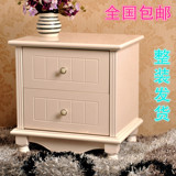 韩式田园床头柜简约现代特价烤漆象牙白储物柜实木卧室床边柜子
