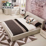预林氏家具简约现代小户型布艺床1.8米成人床1.5米双人床LS032RC1