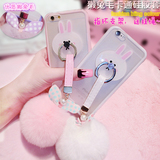 獭兔毛球oppor9手机壳韩国兔r9 plus保护套耳朵r7硅胶套指环支架
