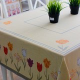 瑞典爱蔻莱原创设计郁金香纯棉桌布美式田园餐桌茶几台布