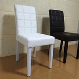 高靠背实木皮餐椅酒店餐厅椅子皮艺餐椅现代家用简约白色餐椅特价