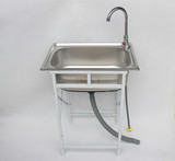包邮简易 不锈钢 塑料单槽 单盆 水槽  洗菜盆 落地 支架 洗手池