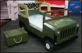 欧式汽车儿童床单层床 越野车军旅车造型床 实木儿童家具定制