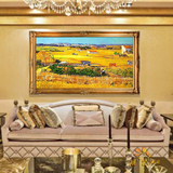 欧式有框油画手绘家居客厅别墅玄关壁炉手绘油画装饰画印象梵高画