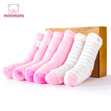 婴儿袜子 minimoto小米米袜子 宝宝袜子 秋冬加厚毛巾长筒袜3双装
