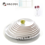 高档仿瓷塑料盘密胺餐具西餐圆盘寿司盘碟子白色圆盘火锅菜盘餐厅